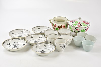Lot 1519 - A ten piece 19th century part tea service with...