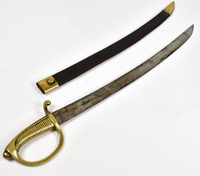 Lot 704 - A French artillery sidearm with leather and...