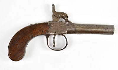 Lot 614 - A 19th century percussion cap pistol, possibly...