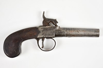 Lot 617 - A 19th century percussion cap muff pistol...