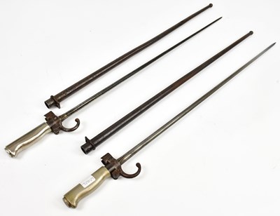 Lot 701 - Two WWI French Lebel bayonets with scabbards (2)
