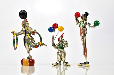 Lot 2336 - SORINI; three sterling silver and enamel...