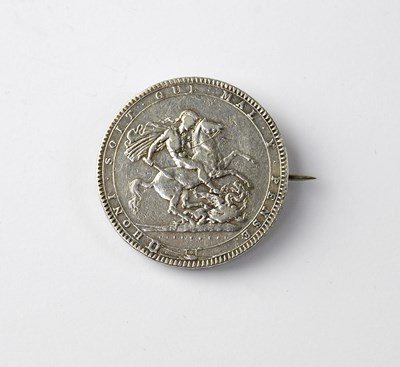 Lot 897 - A George III 1819 crown made into a brooch