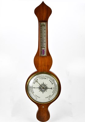 Lot 1576 - A 19th century wheel mahogany barometer, 100cm.