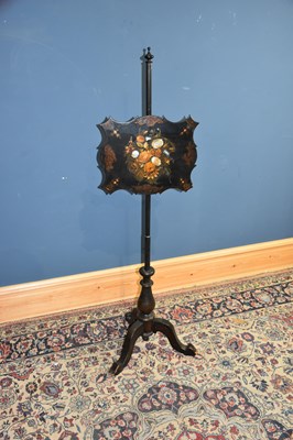 Lot 6672 - A Victorian papier-mâché and ebonised pole...