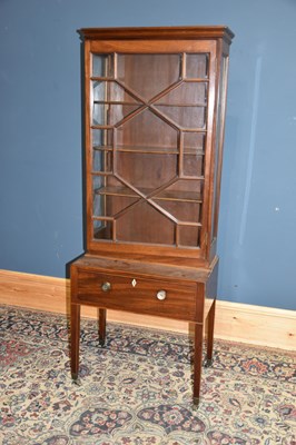 Lot 6626 - An Edwardian mahogany cabinet on stand with...
