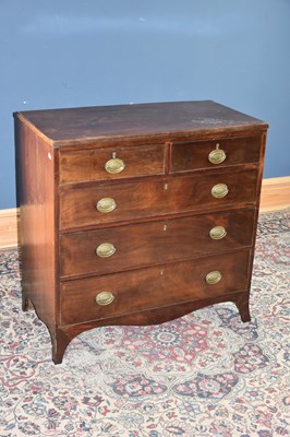 Lot 6627 - A Georgian mahogany chest of two short over...