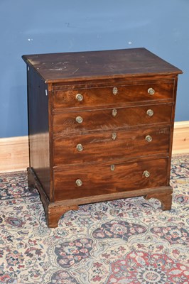 Lot 6628 - A 19th century mahogany chest of four drawers...