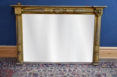 Lot 6567 - A 19th century gilt overmantel mirror with...