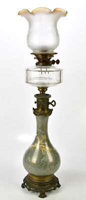 Lot 1612 - A Victorian style Continental oil lamp, with...