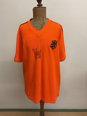 Lot 2335 - JOHAN CRUYFF; a replica Netherland 1974 shirt,...