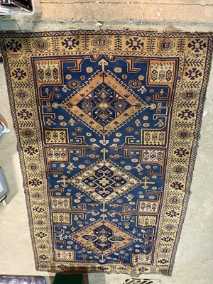 Lot 354 - A Baluch type rug with central blue ground...