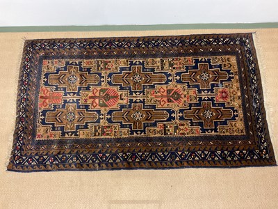 Lot 356 - A Hamadan rug with central rectangular cream...