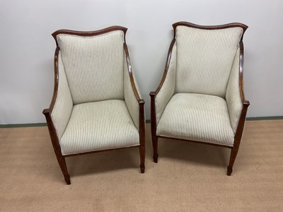 Lot 424 - A pair of Edwardian stained beech, simulated...
