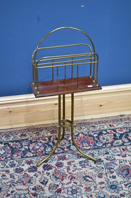 Lot 1027 - A late Victorian brass and walnut revolving...