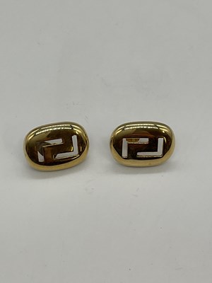 Lot 1226 - A pair of 14ct yellow gold ear studs of...
