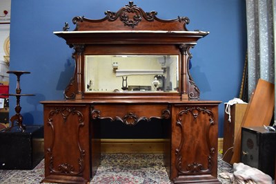 Lot 2421 - A large Victorian mahogany foliate carved...