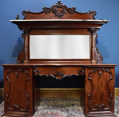 Lot 6601 - A large Victorian mahogany foliate carved...