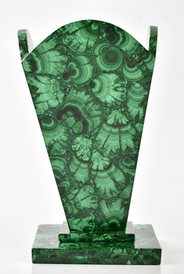 Lot 1444 - An Art Deco style malachite vase of tapering...