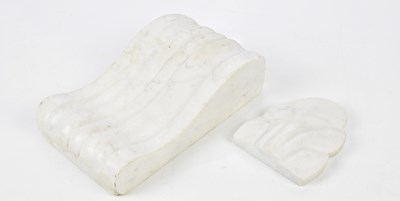 Lot 1464 - A white marble corbel, 23 x 14cm.