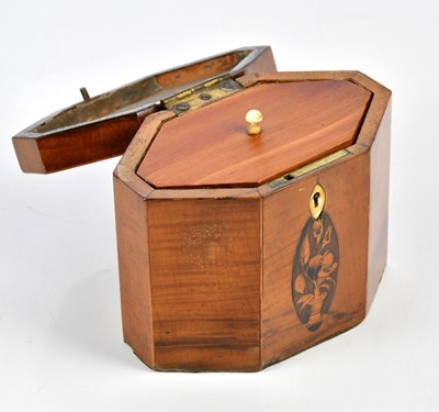 Lot 1439 - A 19th century satinwood inlaid tea caddy of...