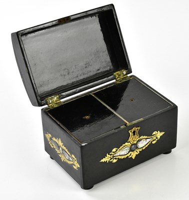 Lot 1463 - A Victorian papier mâché and mother of pearl...