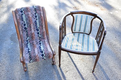 Lot 2550 - A Victorian walnut slipper type nursing chair,...