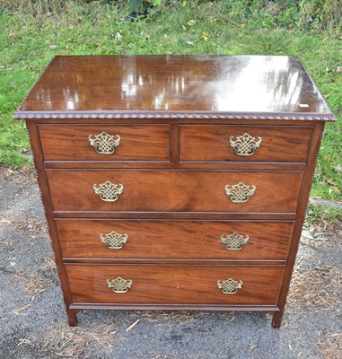 Lot 2496 - A mahogany chest of two short and three long...