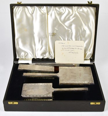 Lot 2211 - A George VI hallmarked silver faced four piece...