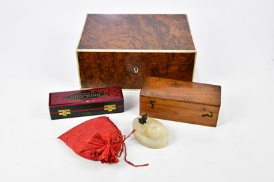 Lot 1441 - A rectangular humidor, a students' microscope...