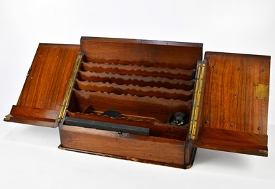 Lot 1461 - A Victorian walnut stationery cabinet with...