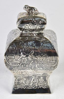 Lot 2328 - A late 19th century Dutch silver tea caddy of...