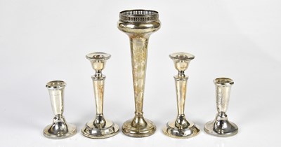 Lot 2178 - A pair of George V hallmarked silver loaded...
