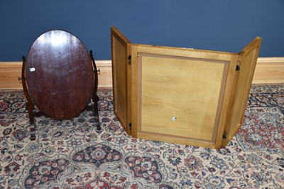Lot 6692 - A mahogany swing dressing table mirror, on...