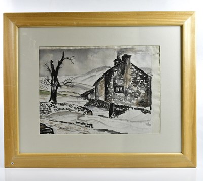 Lot 160 - HARRY OUSEY (1915-1985); watercolour, 'Snow -...