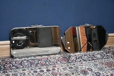 Lot 2549 - Two Art Deco chrome mounted wall mirrors,...
