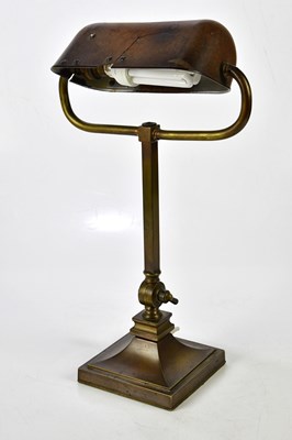 Lot 1613 - A late 19th century bronze desk lamp with...