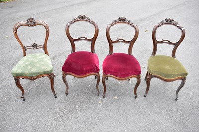 Lot 2524 - A harlequin set of four Victorian carved...