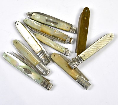Lot 2298 - Eight Georgian mother of pearl handled and...