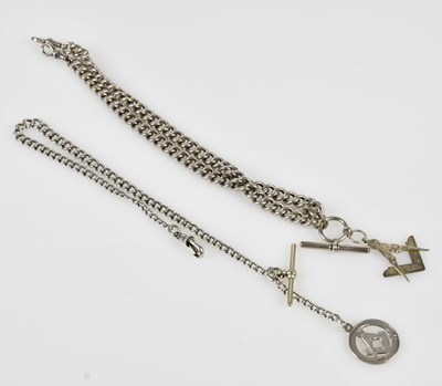 Lot 2998 - A hallmarked silver Albert chain, length 41cm,...