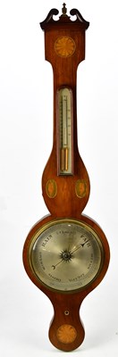 Lot 1574 - A 19th century inlaid mahogany wheel barometer...