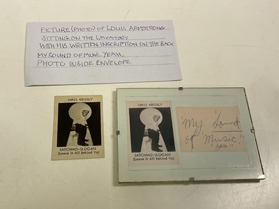 Lot 2059 - LOUIS ARMSTONG 'SATCHMO'; a unique card...