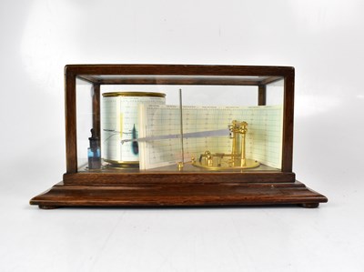 Lot 419 - A 20th century oak cased barograph with brass...