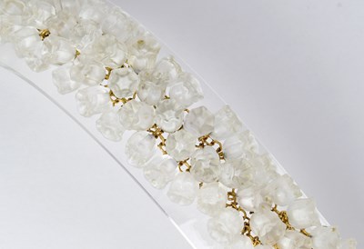 Lot 886 - LALIQUE; a vintage 'Muguet' gold plated suite...