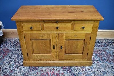 Lot 2683 - A reproduction oak sideboard, with slide above...