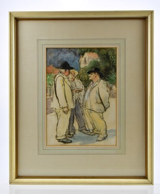 Lot 6125 - UNATTRIBUTED; pastel and watercolour, 'Old Men...