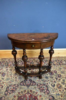 Lot 2447 - A William and Mary style oak side table with...