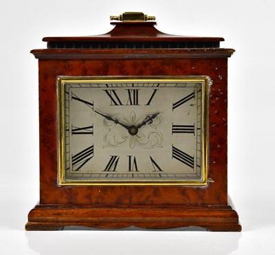 Lot 2302 - A 20th century burr walnut cased mantel clock,...