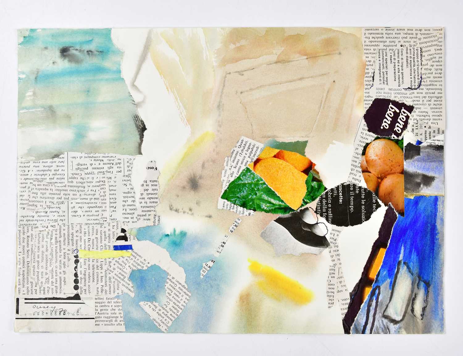 Lot 19 - HARRY OUSEY (1915-1985); collage, 'Fantasy',...