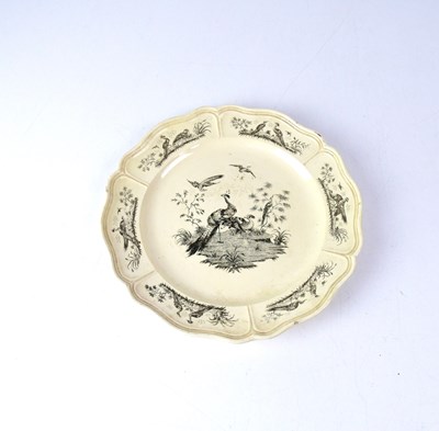 Lot 502 - An 18th century creamware plate transfer...